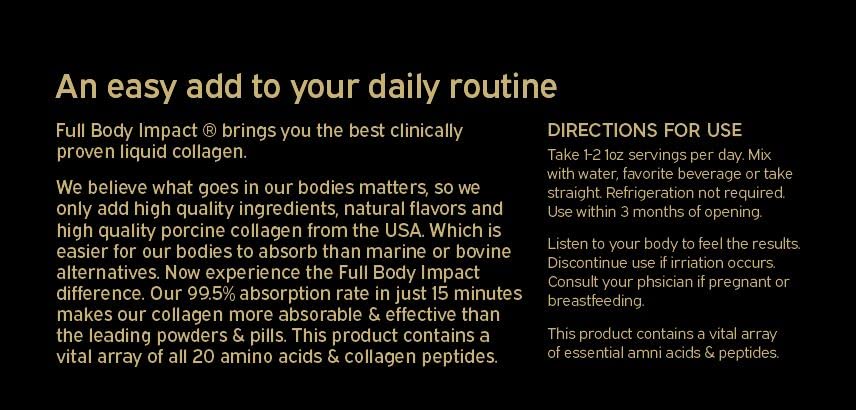FULL BODY IMPACT Liquid Collagen Protein with Hyaluronic Acid - 24 Fl Oz - image 3