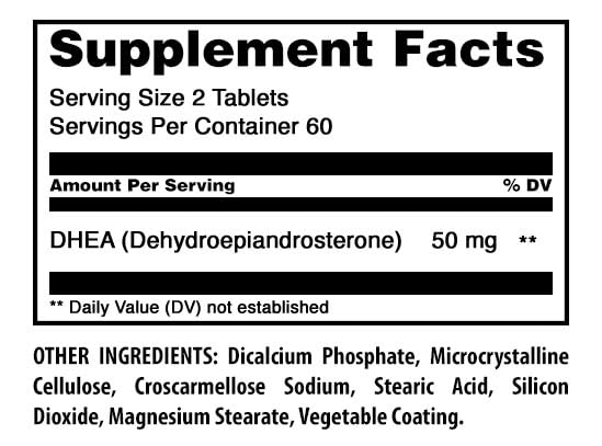 Amazing Nutrition DHEA 50 Mg Tablets Supplement - 120 Count - image 2