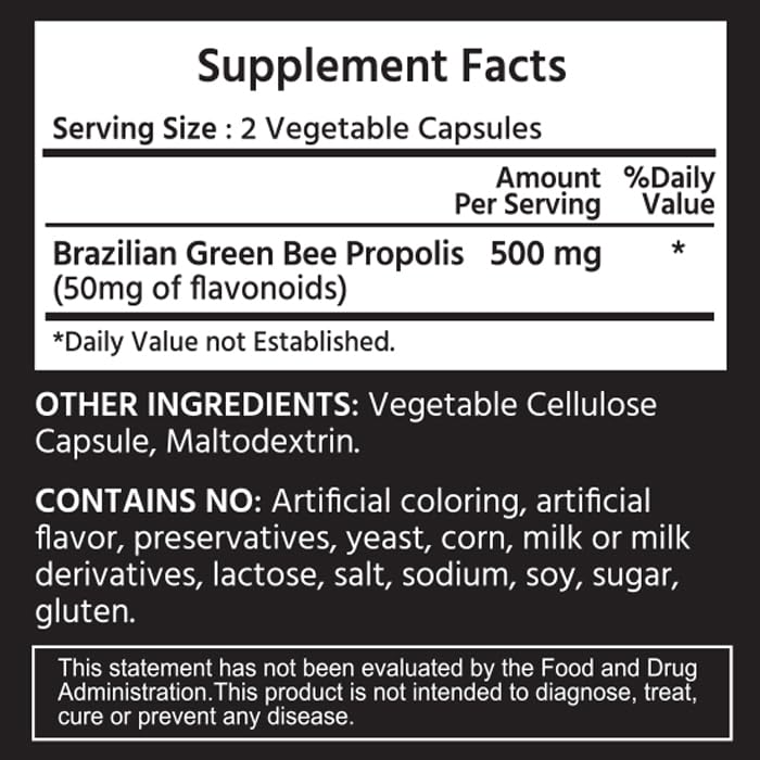 ML Naturals Brazilian Green Propolis 500 mg Immune Support - image 2