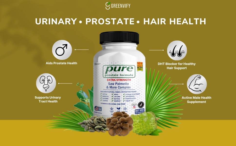 GREENVIFY Pure Prostate Formula Saw Palmetto & More Complex 857 mg