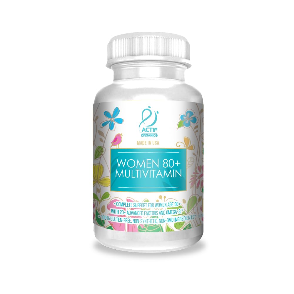 ACTIF Organic Multivitamin for Women 80+ with Omega-3 - 90 Softgels
