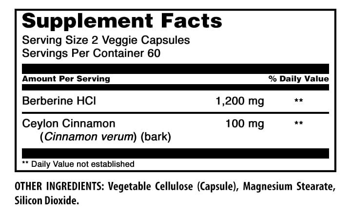 Amazing Nutrition Berberine with Ceylon Cinnamon 1200 mg - image 2