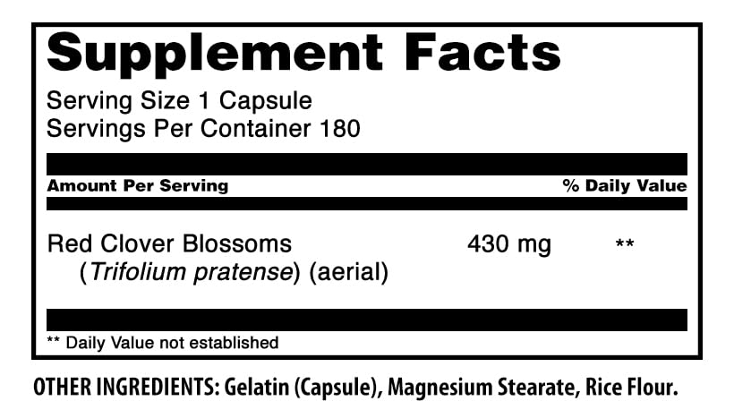 Amazing Formulas Red Clover 430 mg Capsules Supplement