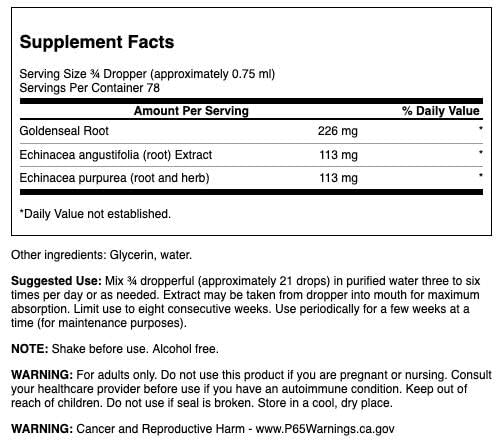 Swanson Echinacea & Goldenseal Liquid Herbal Extract - 2 fl oz - image 2