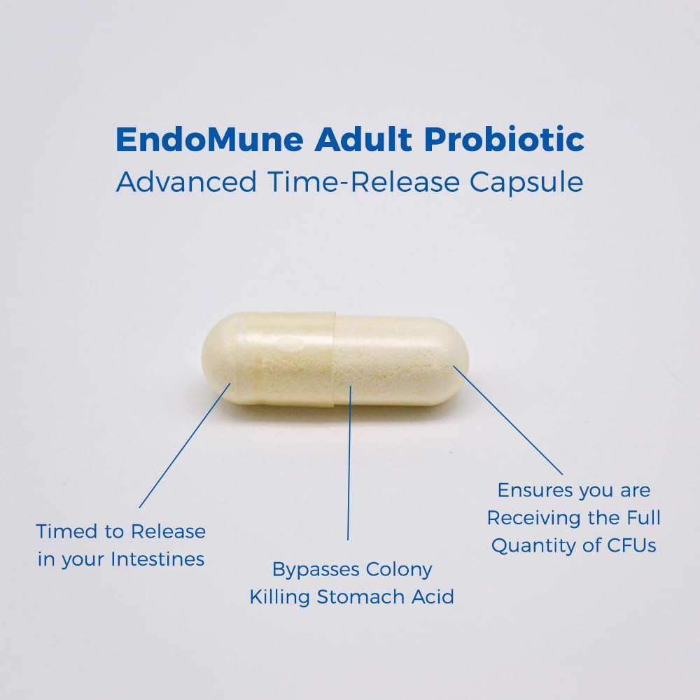 Endomune Advanced Adult Probiotic with Prebiotic - 60 Capsules - image 3