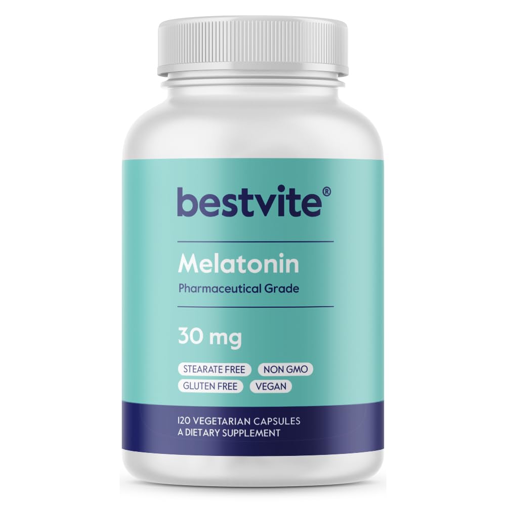 BESTVITE Melatonin 30mg Sleep Support - 120 Vegetarian Capsules