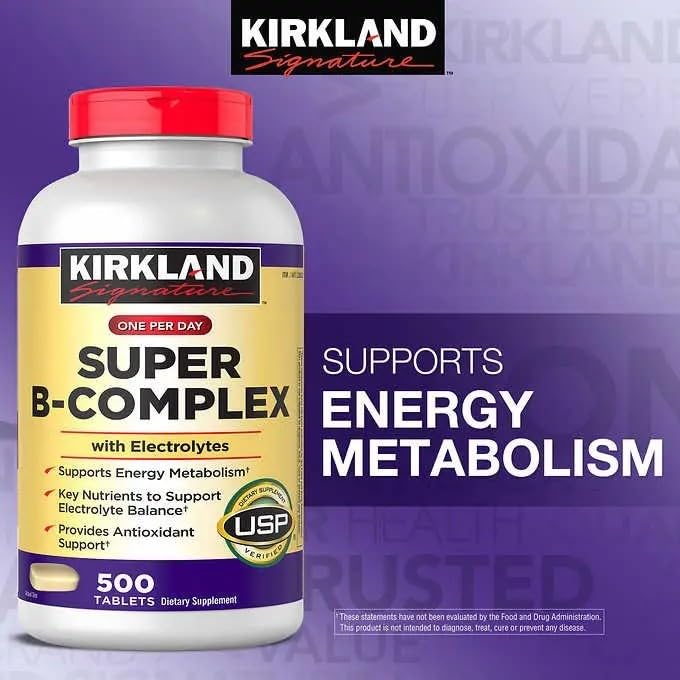 Kirkland Signature One Per Day Super B-Complex with Electrolytes - 500 Tablets - image 2