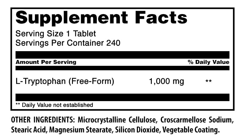 Amazing Nutrition L-Tryptophan 1000mg - 240 Tablets - image 2