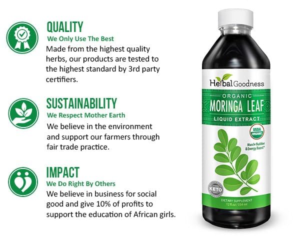 Herbal Papaya Organic Moringa Leaf Extract Liquid - 12 Fl Oz - image 4