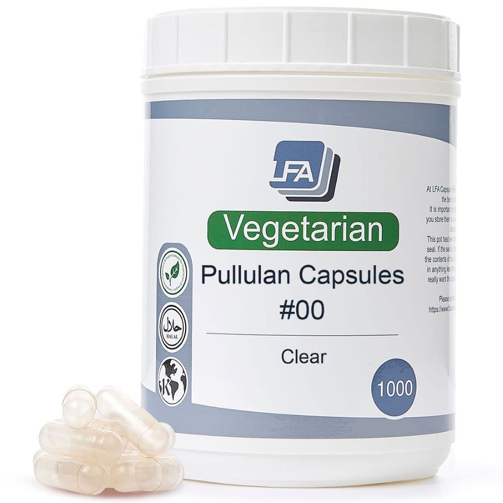 LFA Vegan Pullulan Empty Capsules Size 00 - 1000 Count