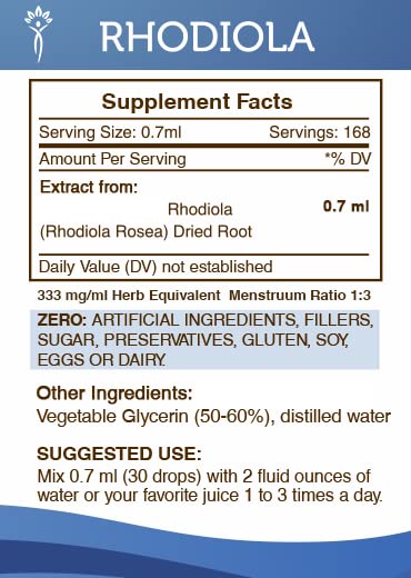 Secrets of the Tribe Rhodiola Tincture Alcohol-Free Liquid Extract