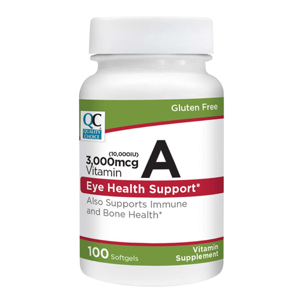 Quality Choice Vitamin A 3,000 mcg (10,000 IU) - 100 Softgels