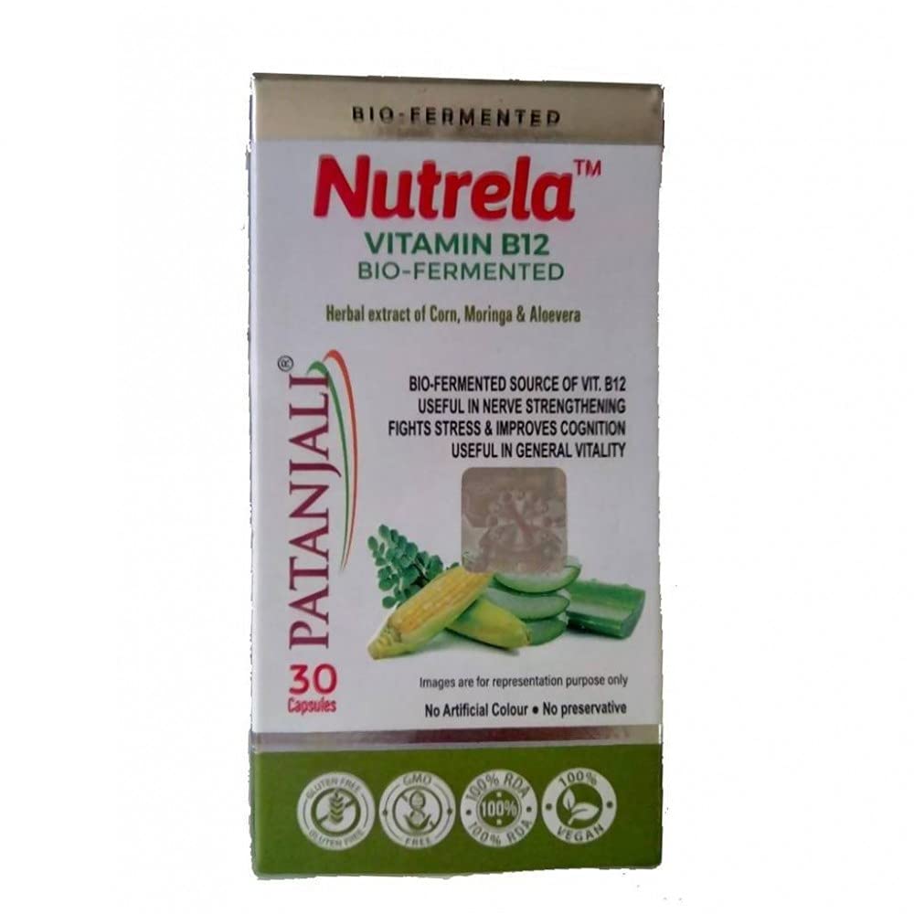 Nutrela Patanjali Vitamin B12 Plant-Based Supplement - 30 Vegetarian Capsules