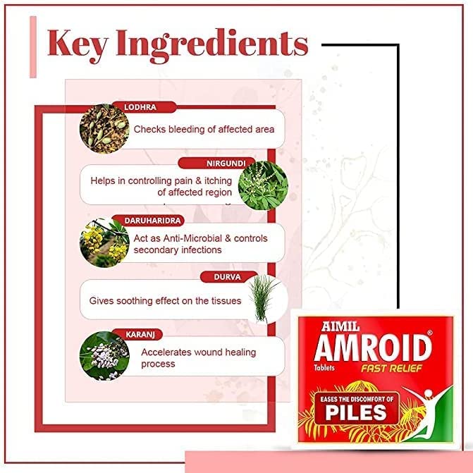 QRA Aimil Amroid Ayurveda Tablets Poly Herbs - 30 Tablets - image 3