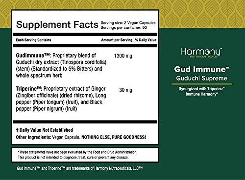 Harmony Nutraceuticals Guduchi Supreme Immune Support - 120 Vegan Capsules - image 3