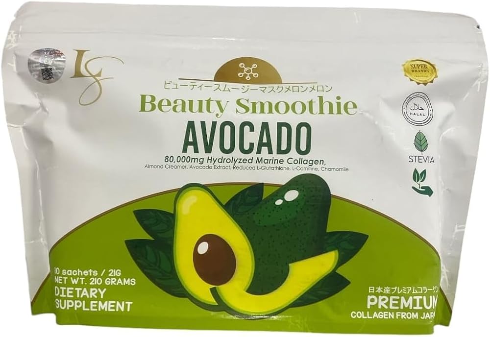 Generic Luxe Beauty Avocado Beauty Smoothie Collagen Drink Mix - 10 Sachets