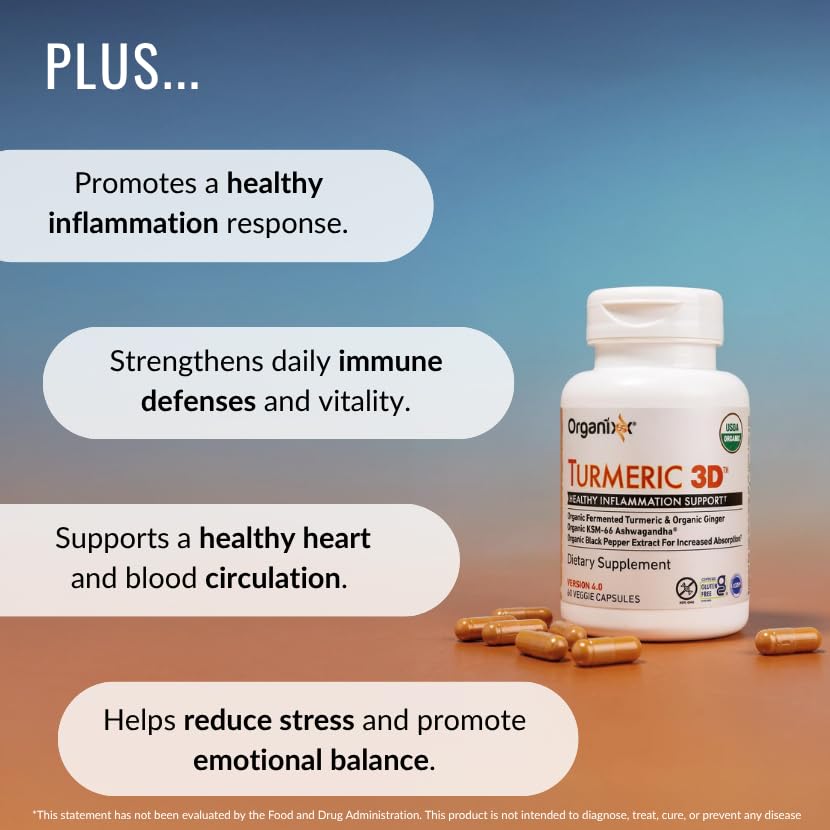 Organixx Organic Turmeric Curcumin with Ashwagandha - 60 Capsules - image 6