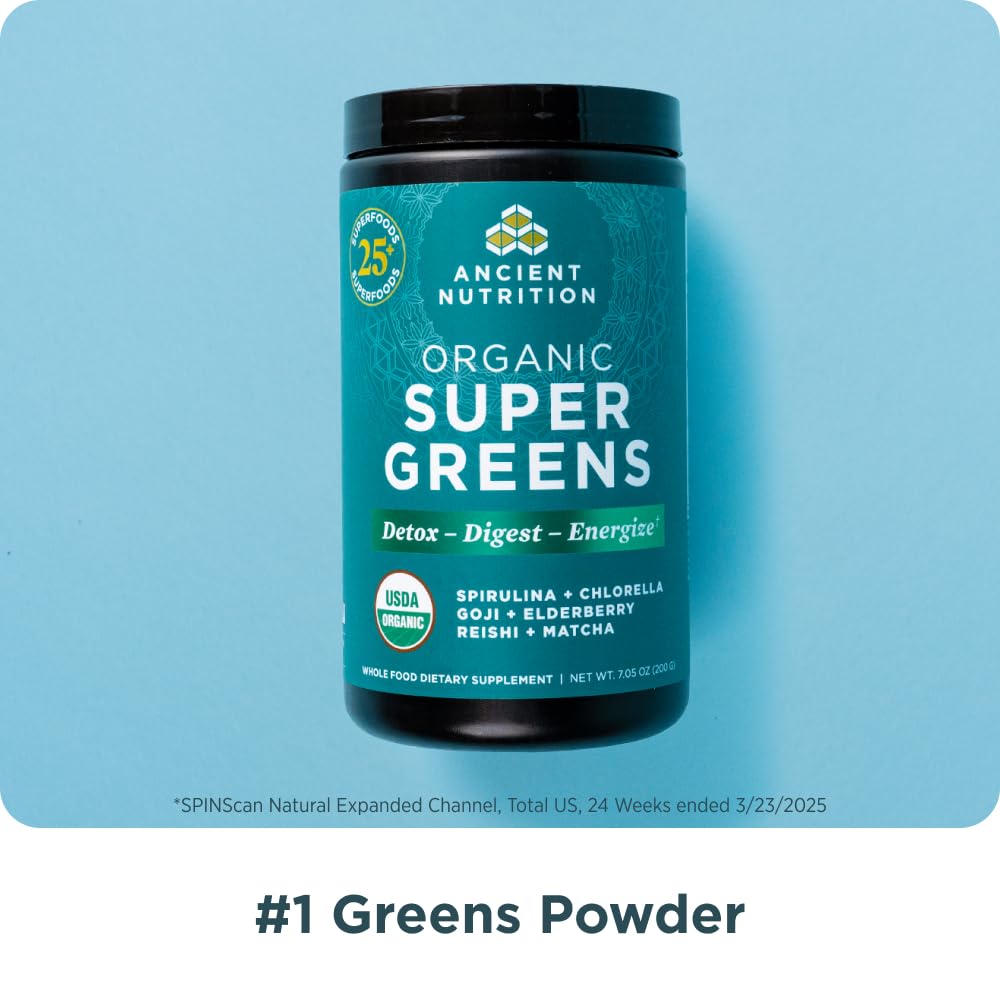 Ancient Nutrition Organic Super Greens Powder with Probiotics - 25 Servings - image 4