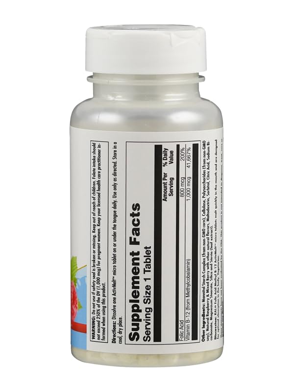 KAL Folic Acid Methyl B-12 800 mcg Tablets - 60 Count - image 4