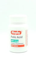 Rugby Laboratories Folic Acid 400 mcg Vitamin B9 - 100 Tablets