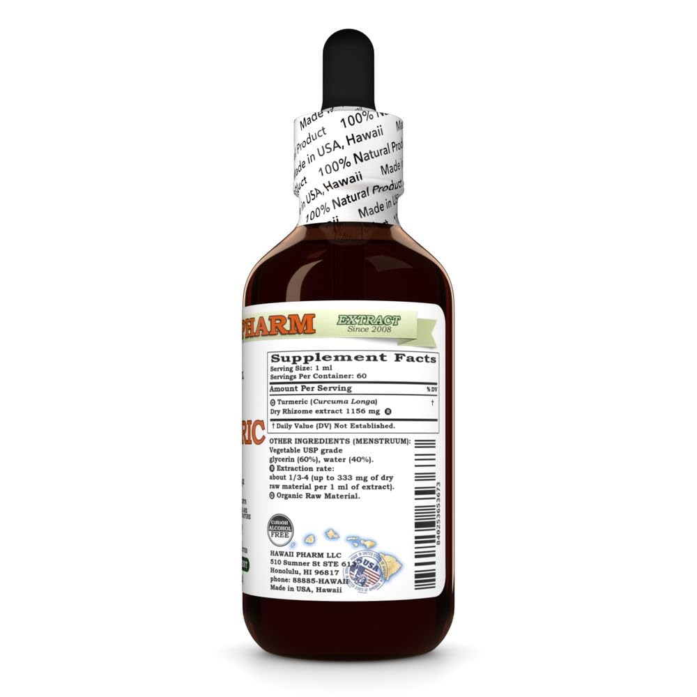 Hawaii Pharm Turmeric (Curcuma Longa) Rhizome Alcohol-Free Extract