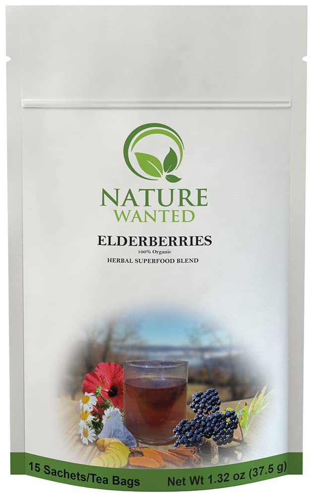 Nature Wanted Elderberry Herbal Superfood Blend Tea - 15 Tea Bags