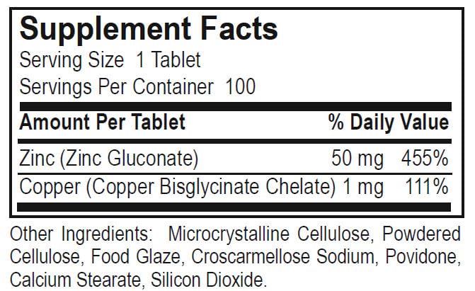 Dialyvite Zinc 50 Plus Copper - 100 Tablets - image 3