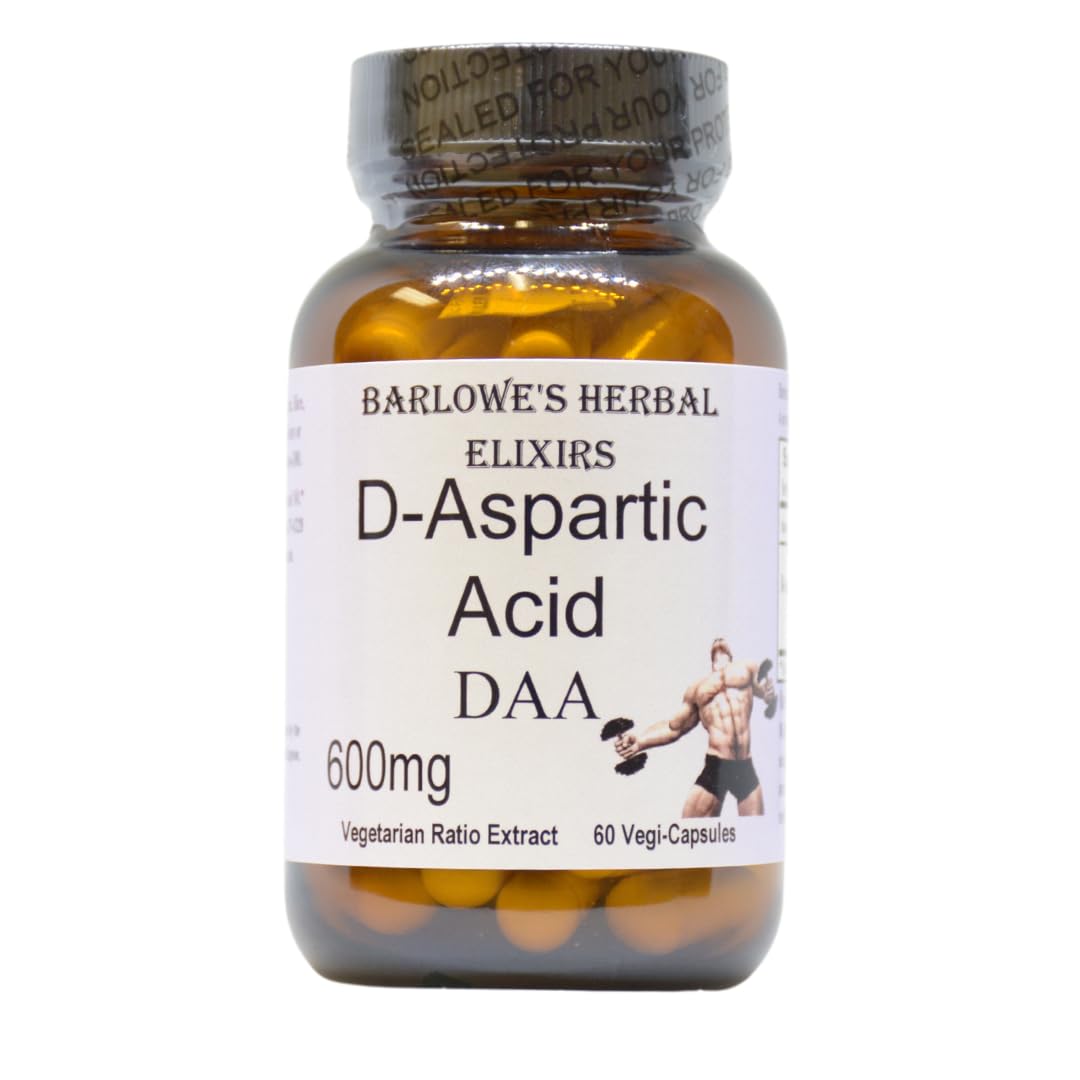 Barlowe's Herbal Elixirs D-Aspartic Acid 600 mg - 60 Vegetarian Capsules