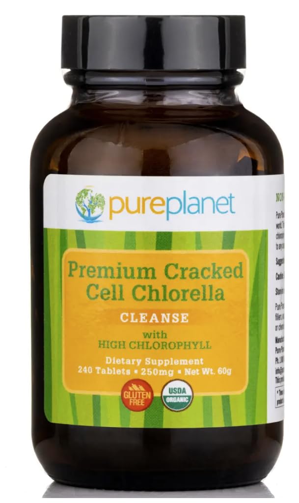 PURE PLANET Cracked Cell Chlorella Organic - 240 Tablets