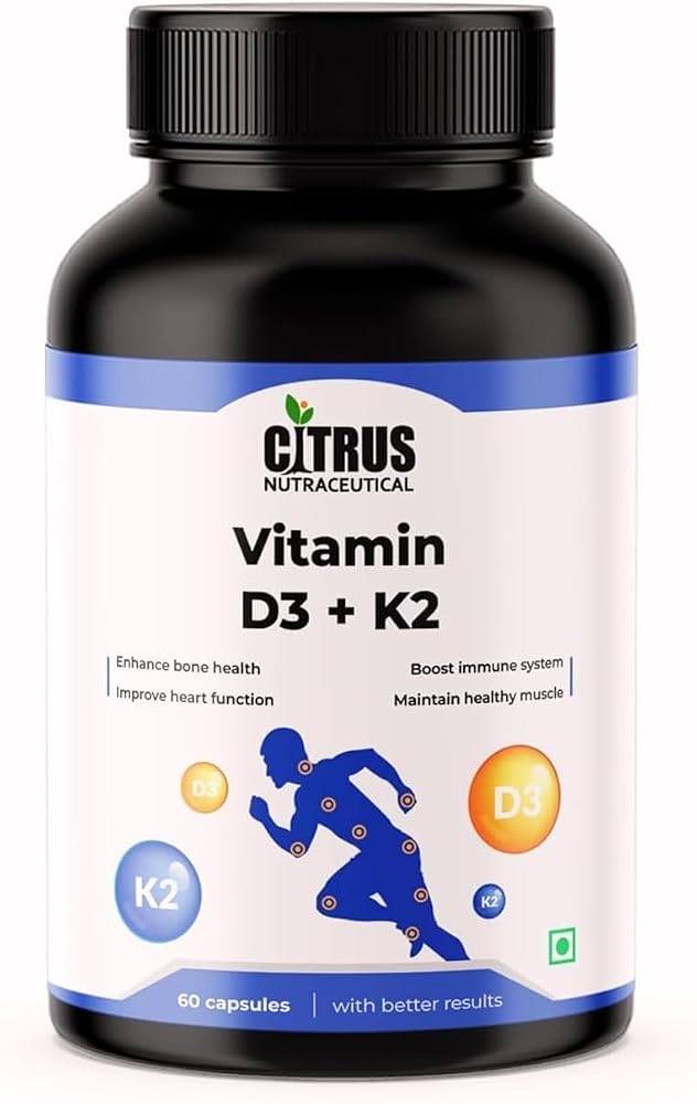 Generic Vitamin D3 with K2 MK-7 Supplement - 60 Vegetarian Capsules