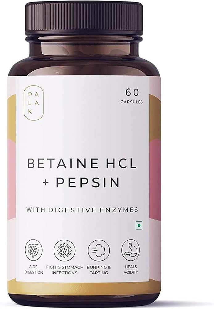 Generic Betaine HCL with Pepsin Digestive Enzyme - 60 Capsules