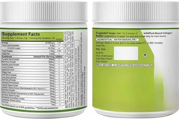 Generic Plant Based Collagen Powder Builder with Hyaluronic Acid - 210g - image 2
