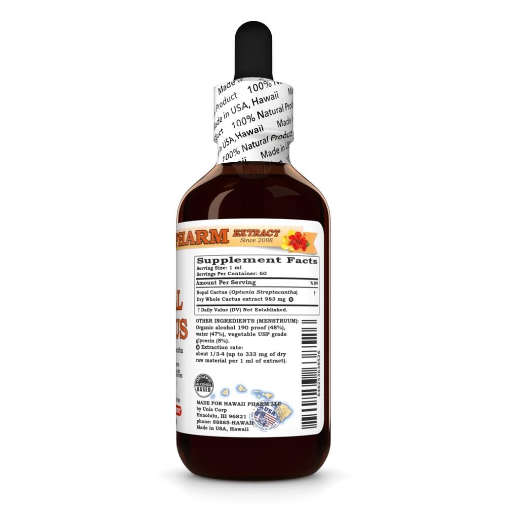Hawaii Pharm Nopal Cactus (Opuntia streptacantha) Pad Liquid Extract