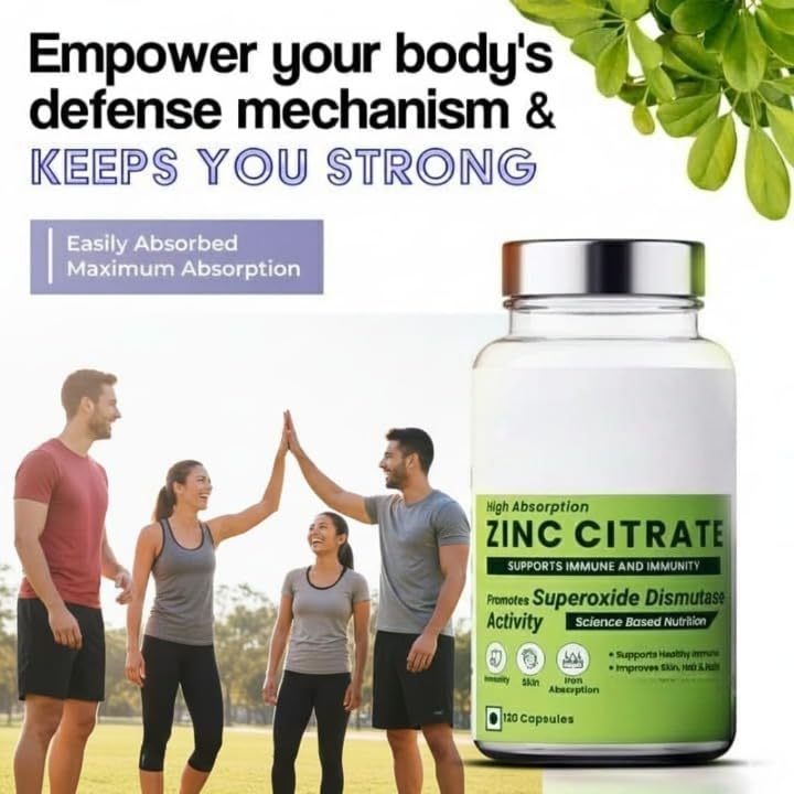 Generic Zinc Citrate Supplement for Immune Support - 120 Vegetarian Capsules - image 2