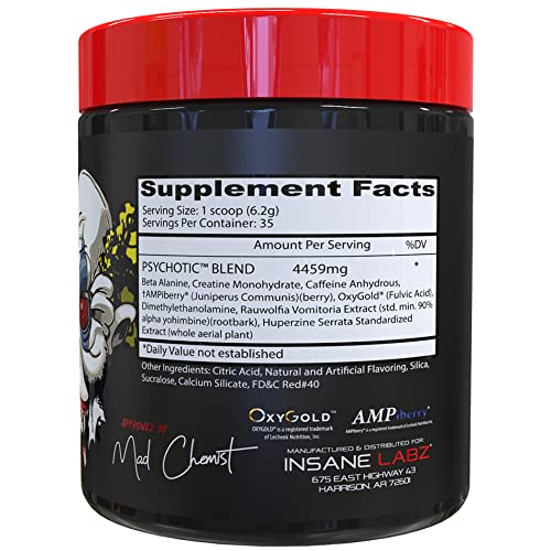 Psychotic, Insane Veinz, Pre Workout Stack Fruit Punch