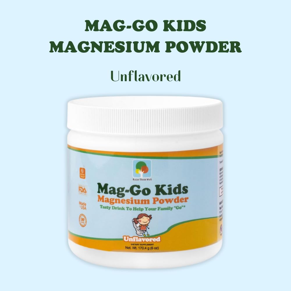 Raise Them Well Mag Go Kids Magnesium Powder Unflavored - 140 Servings - image 5