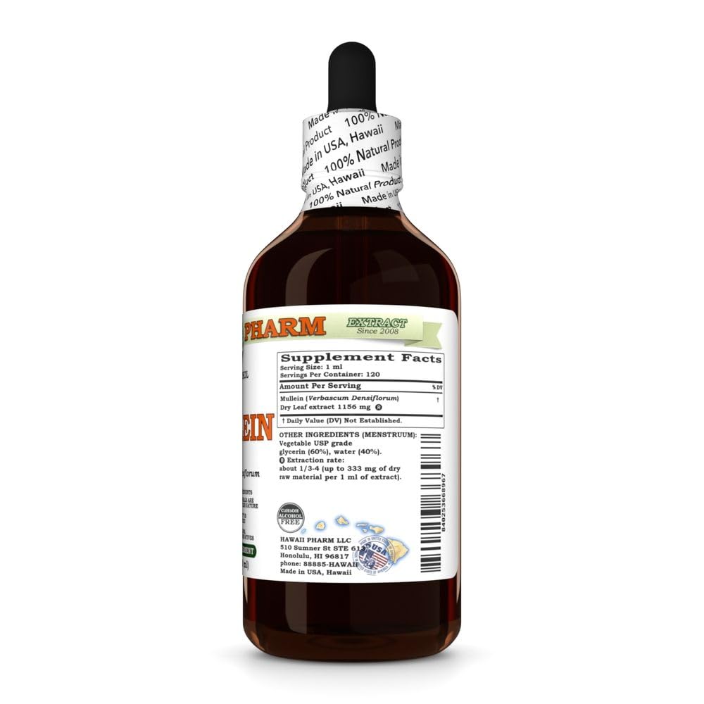 Hawaii Pharm Mullein (Verbascum densiflorum) Leaf Alcohol-Free Extract