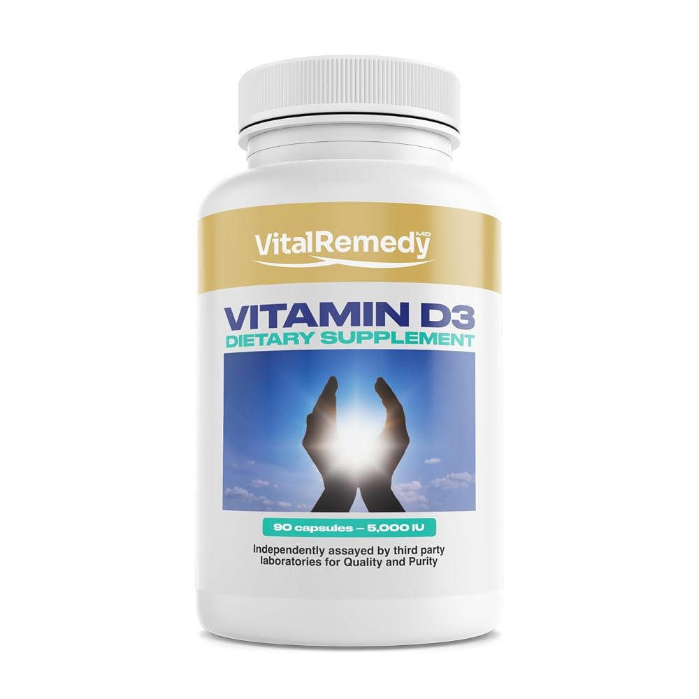 VitalRemedyMD Vitamin D3 5000 IU Vegan Capsules - 90 Count