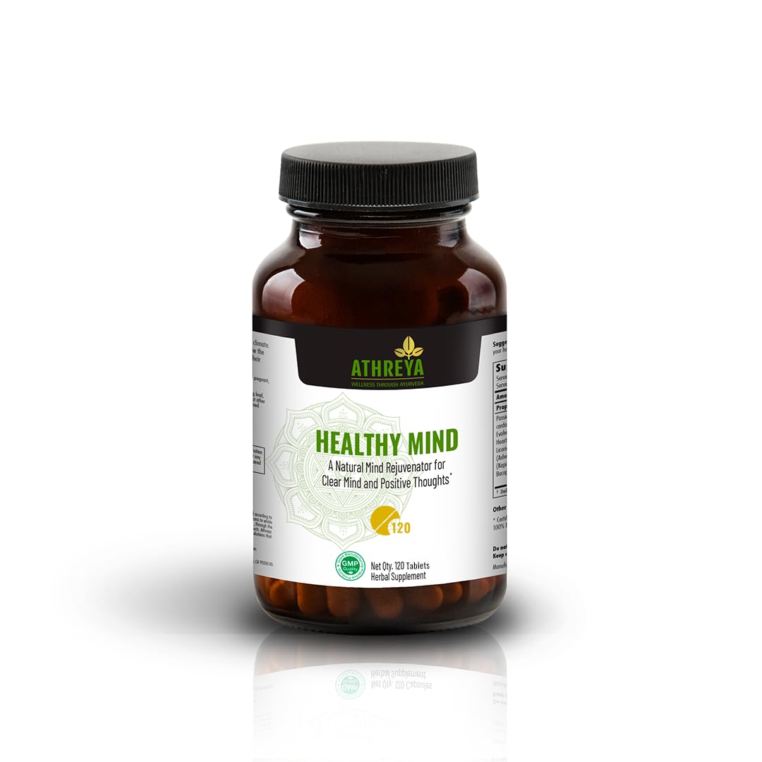 Athreya Herbs Healthy Mind Tablets for Focus & Clarity - 120 Tablets