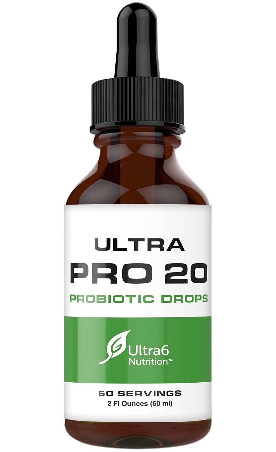 Ultra6 Nutrition Pro20 Liquid Probiotic for Digestive & Gut Health - 2 Fl Oz