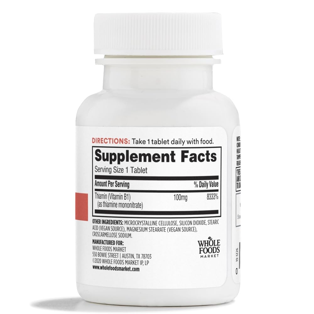 365 by Whole Foods Market Vitamin B1 100mg - 100 Tablets - image 2