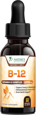 Nature's Nutrition Vitamin B12 Drops Methylcobalamin Energy Support - 2 Fl Oz