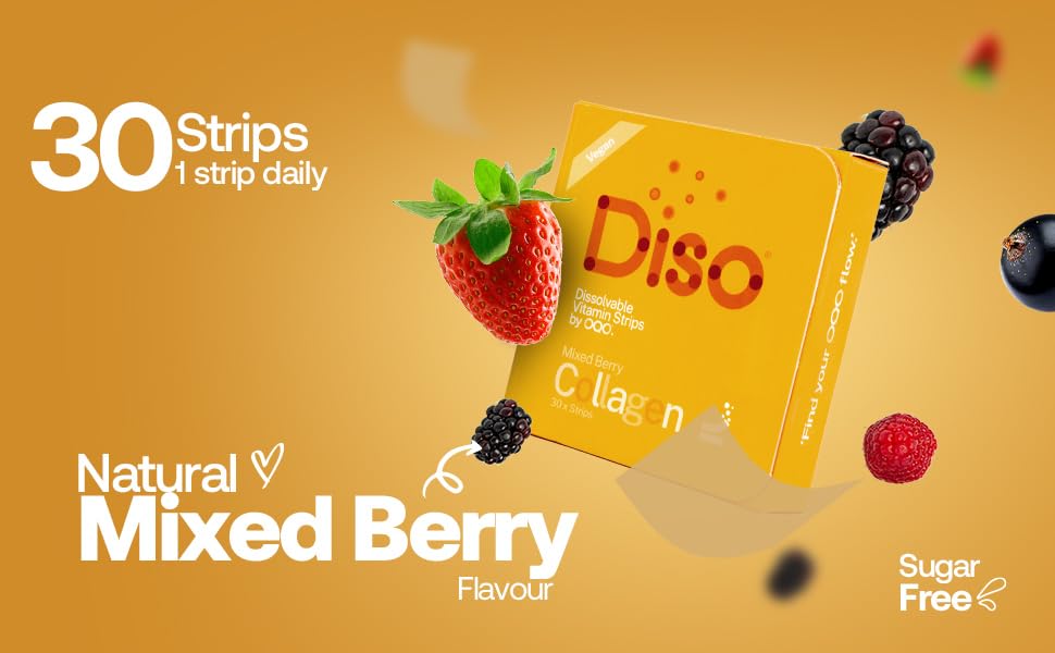 DISO Collagen Boost Oral Strips Mixed Berry - 30 Strips - image 5