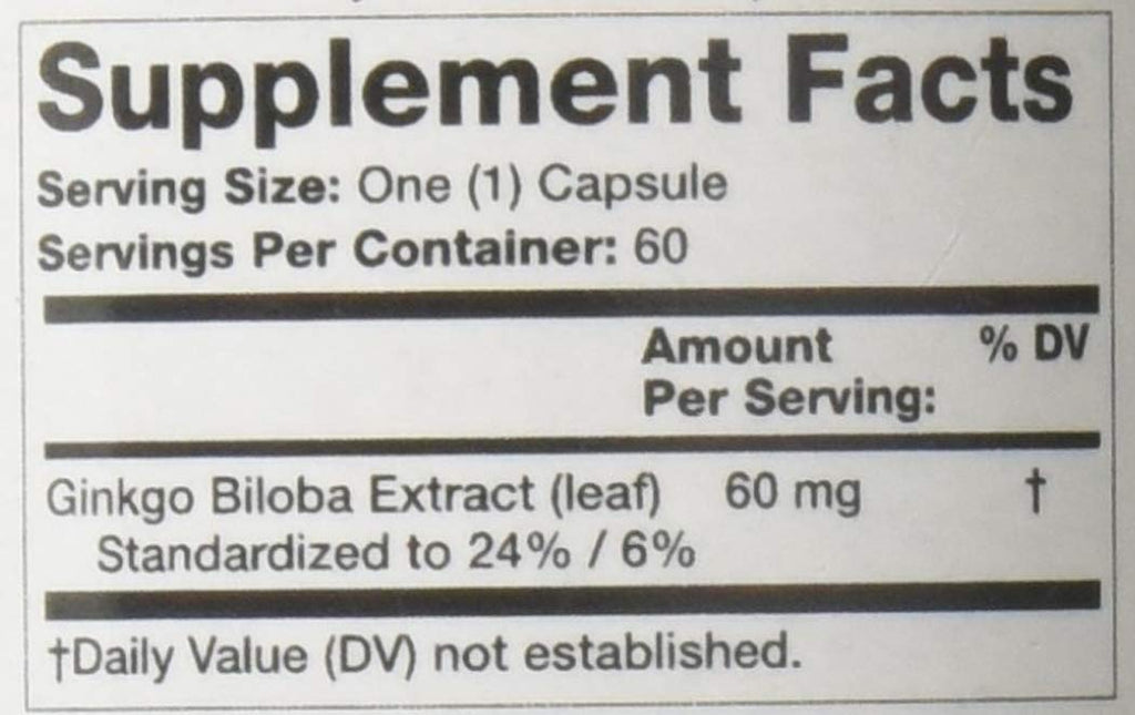 Olympian Labs Ginkgo Biloba Extract 60mg - 60 Vegetarian Capsules - image 3