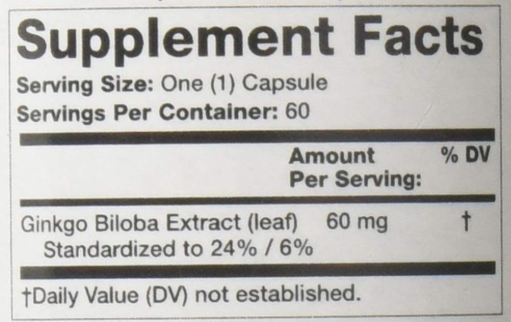 Olympian Labs Ginkgo Biloba Extract 60mg - 60 Vegetarian Capsules - image 3