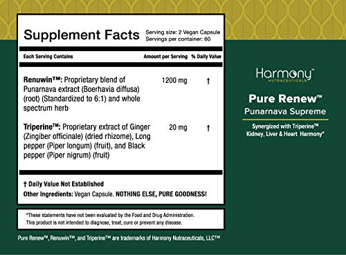 Harmony Nutraceuticals Punarnava Supreme Capsules - 120 Vegan Capsules - image 2
