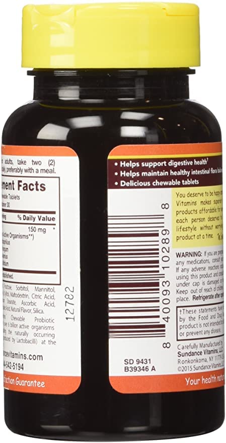Sundance Probiotic Acidophilus 6 Billion Active Cultures - 180 Tablets - image 4