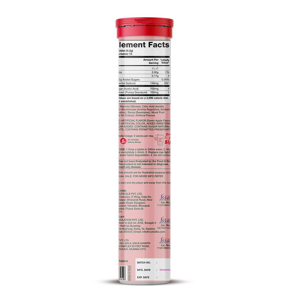 PLIX - THE PLANT FIX Apple Cider Vinegar Effervescent Tablets