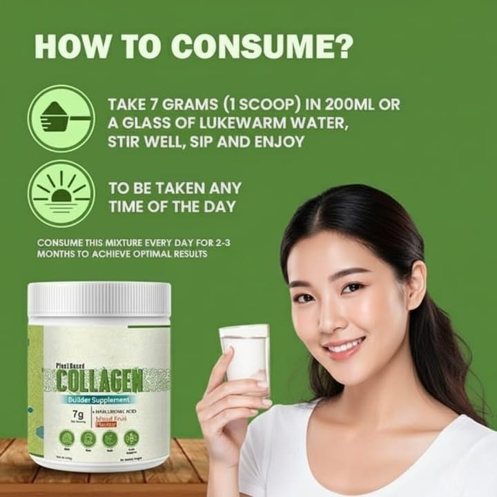 Generic Plant Based Collagen Powder Builder with Hyaluronic Acid - 210g - image 4