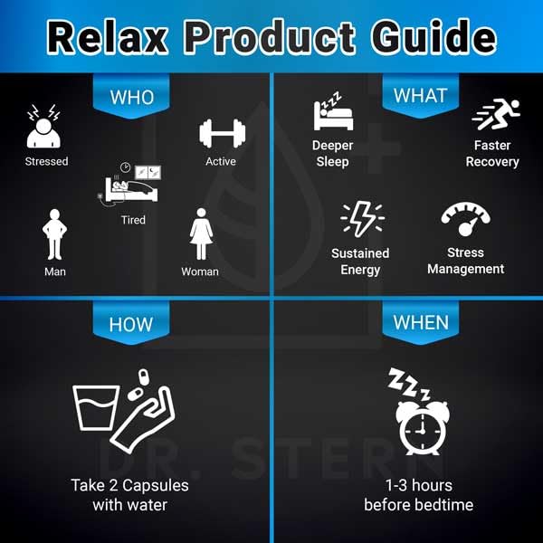 Dr. Stern Relax Adrenal Support Supplement for Sleep - 60 Capsules - image 3